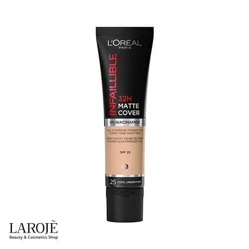 کرم پودر لورال اینفالیبل ۳۲ ساعته L'oreal حاوی نیاسینامید