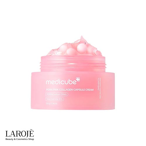 Medicube Pink Peptide Collagen Cream 1 | کرم کپسولی کلاژن و PDRN (روشن کننده و ضد چروک) مدی کیوب Medicube | فروشگاه اینترنتی لاروژ